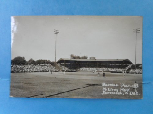 Real Photo Postcard Baseball Diamond. McElroy Park Jmestown, Norh Dakota. 1951